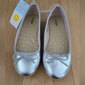 Cat & Jack Metallic Silver Kids Ballet Flat